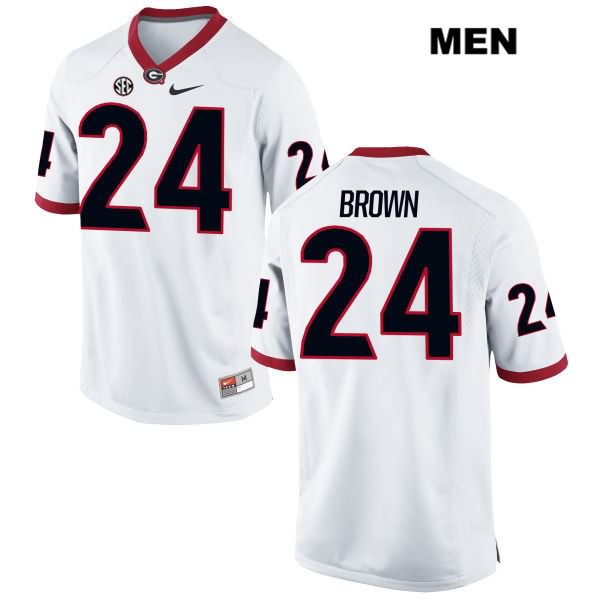 Georgia Bulldogs Men's Matthew Brown #24 NCAA Authentic White Nike Stitched College Football Jersey VRK8556QL